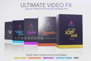 PR模板-边框炫光光晕文字标题渐变色彩特效预设 Ultimate Video Fx