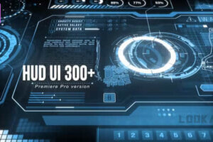 PR模板-300个科技感触摸UI屏幕界面HUD图形元素动画