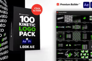 AE/PR脚本模板-100组创意LOGO标志动态排版效果动画 Kinetic Logo Pack