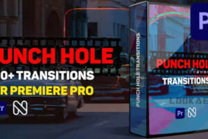 PR模板-300种复古电影胶片污渍刮痕闪烁转场预设 Punch Hole Transitions