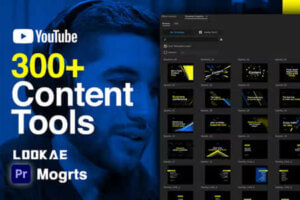 PR模板-300种互联网社交媒体视频网站文字标题图形包装动画 Content Tools