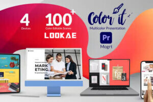PR模板-100组网络社交平板电脑手机应用程序宣传介绍动画Multicolor Web and App Promo