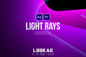 AE/PR模板-简洁大气放射光线LOGO标志片头动画 Light Rays Logo Reveal