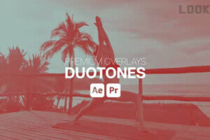 双色调颜色叠加视觉特效AE/PR模板 Premium Overlays Duotones