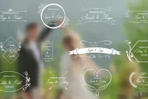 AE/PR模板-12组浪漫小清新爱情婚礼文字标题动画 Wedding Titles