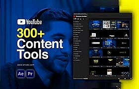 AE/PR脚本-300组视频网络社交媒体平台图文元素包装动画预设 YTB Content Tools