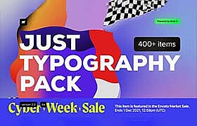 AE/PR脚本-400个时尚现代创意文字字幕条标题排版设计文字动画Just Typography Pack V2