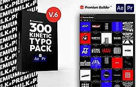 AE/PR脚本-300个酷炫个性现代的创意文字标题logo动态排版预设包含模板 Kinetic Typography Pack V6