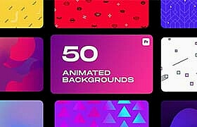 PR脚本-50种彩色过渡渐变图形动画背景动画展示 Animated Backgrounds for Premiere Pro