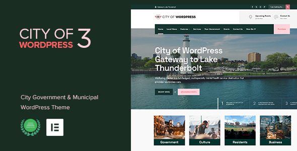 City of WP v3.4 官方主题：市政与地方政府网站必备