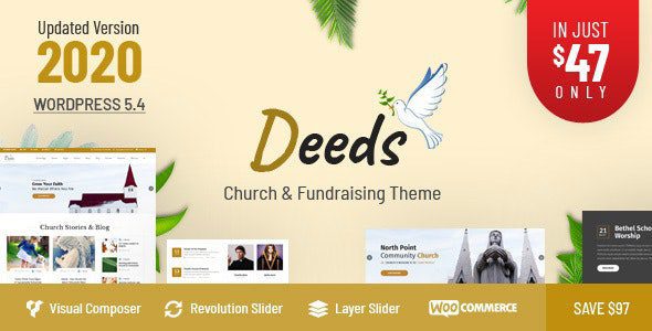 Deeds v11.1 汉化版 – 最佳响应式非营利教会WordPress主题