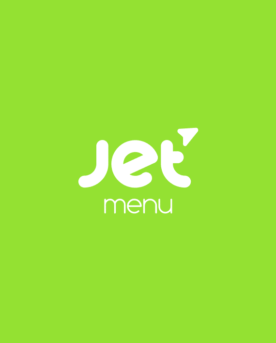 JetMenu for Elementor 插件在 WordPress 后台的界面截图，展示大型菜单编辑器和拖放功能
