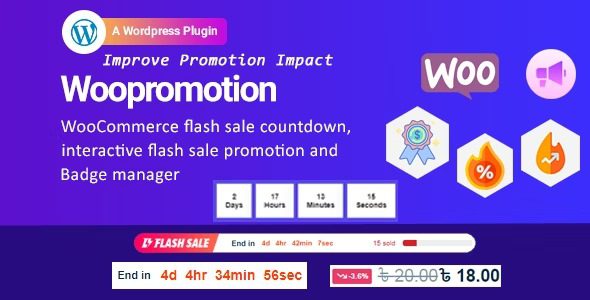 Woopromotion v1.0.7 汉化版：WooCommerce产品促销倒计时与徽章管理器