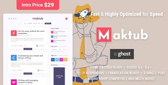 Maktub v.2.0.6 WordPress主题：轻量级博客必备，极速排版体验