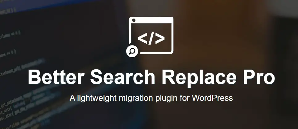 Better Search Replace Pro 插件后台主界面截图，展示数据库搜索替换的核心功能与安全选项