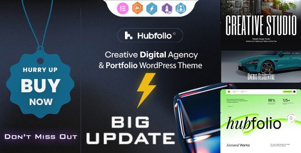 Hubfolio v1.1.4 汉化版：创意组合与数字机构Elementor主题