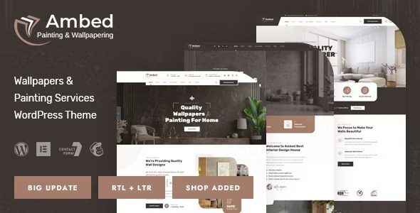 Ambed v1.2 官方壁纸与粉刷服务 WordPress 主题汉化版