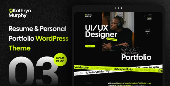 Kathryn v1.0.0: Professional Personal Portfolio & Photography WordPress Theme