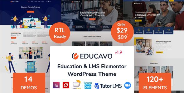 Educavo v3.4.4 – 必备教育LMS WordPress主题，打造在线课程网站