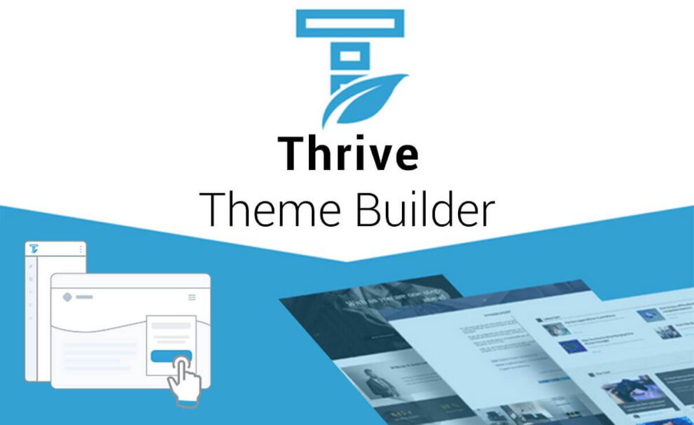 Thrive Theme Builder backend visual drag-and-drop editing interface showing header and footer template modification options