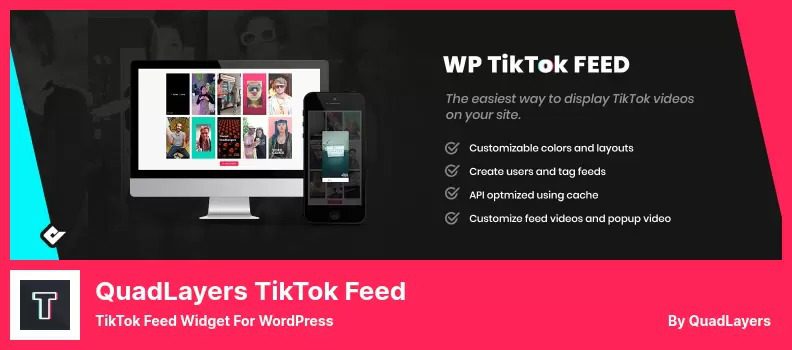 TikTok Feed PRO plugin settings interface in WordPress admin panel, showing account connection and video feed layout configuration options