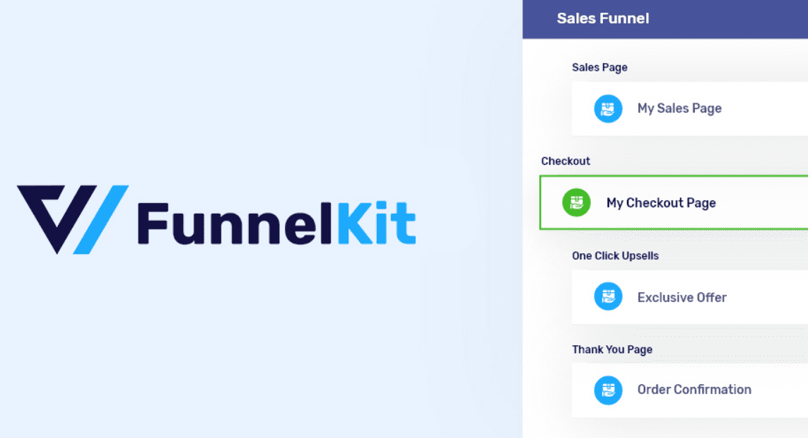 Funnel Builder PRO (by FunnelKit) 后台主界面截图，展示漏斗列表和主要功能菜单，帮助用户快速了解插件布局
