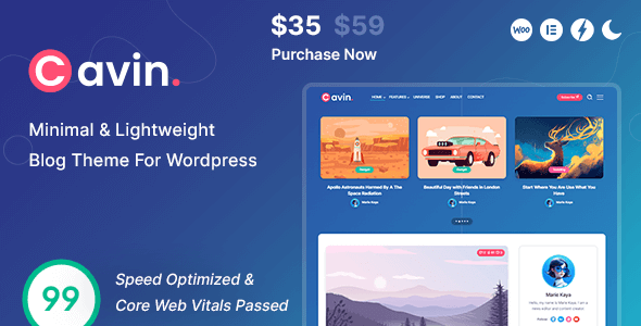 Cavin v1.9 – The Minimalist Lightweight WordPress Blog Theme, an Essential Tool for Personal Blogs