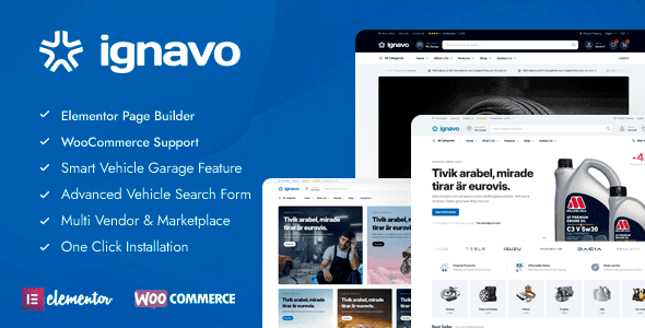 Ignavo v1.1.0 汽车零部件 WooCommerce 主题：专业打造高性能在线商店