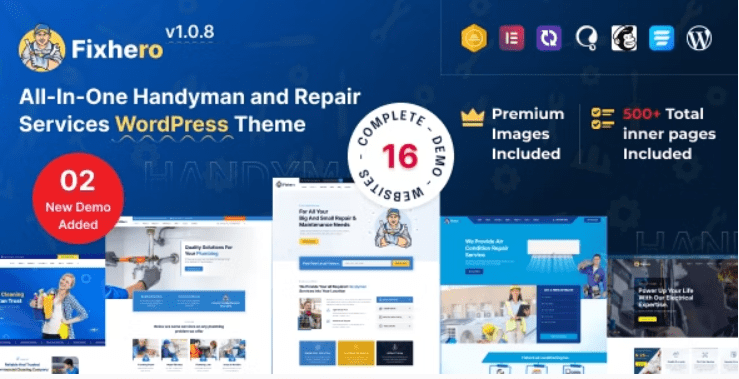 Fixhero v1.3.0 – Professional Home Repair WordPress Theme, All-in-One Solution