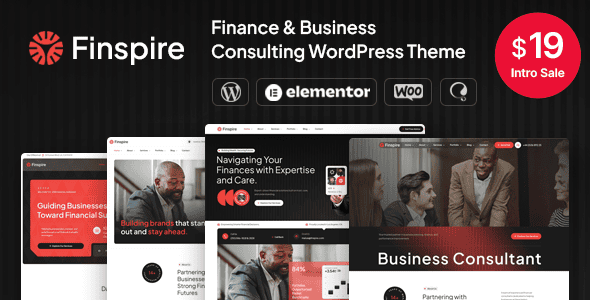 Finspire Financial Consulting WordPress Theme: The Ultimate Elementor Business Website Solution