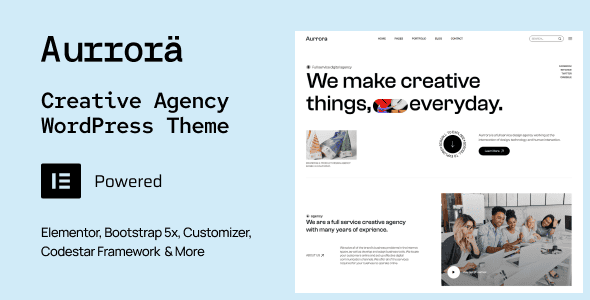 Aurrora v1.0 – Creative Agency WordPress Theme, Essential for Building Professional Websites