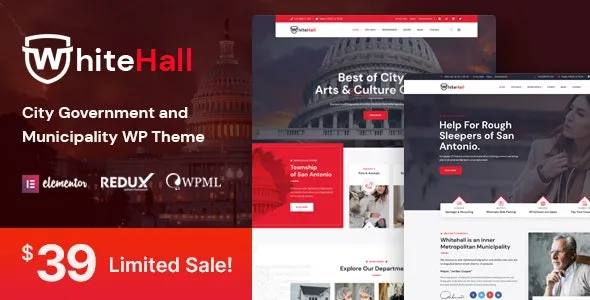 White Hall v1.6 市政和政府 WordPress 主题 官方完整版