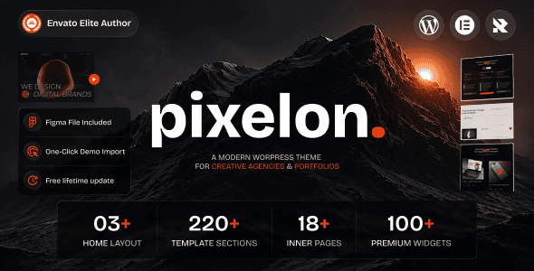 Pixelon v1.0.4 – 创意数字作品集 WordPress 主题（独家中文版）