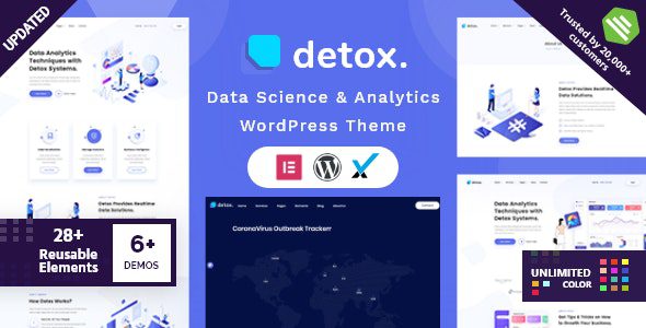 Detox v2.5 数据科学与分析 WordPress 主题 – 官方完整版