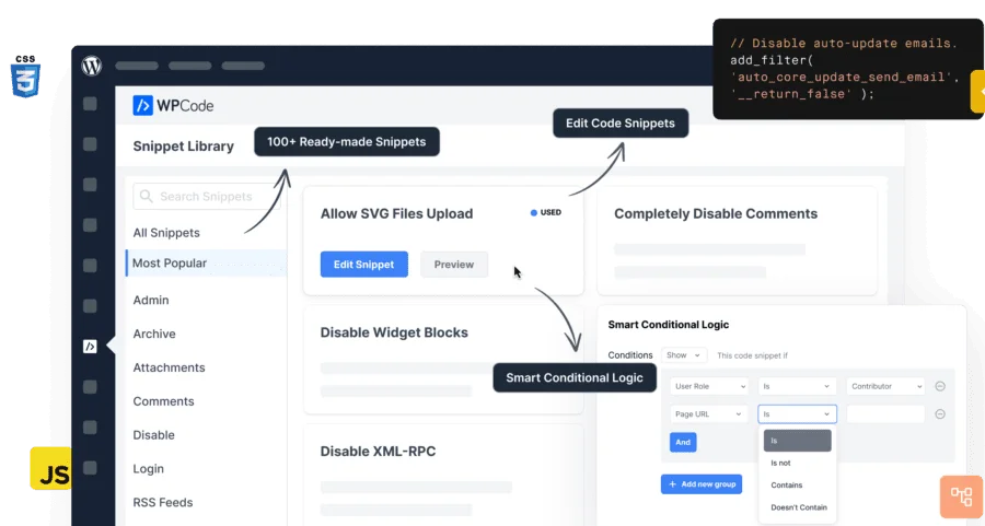 <span class="bbh-title-badge" style="background:#28a745">亲测</span> WPCode Pro v2.3.8 + Conversion Pixels v1.1.9 – 终极WordPress代码管理器插件