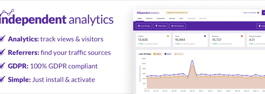 <span class="bbh-title-badge" style="background:#28a745">亲测</span> Independent Analytics PRO v2.15.3：WordPress必备的Google Analytics替代方案
