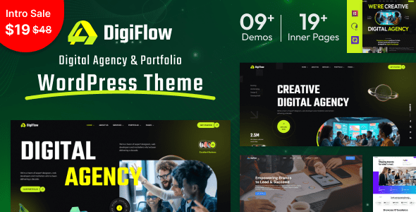DigiFlow v2.1 官方数字代理 WordPress 主题 – 必备创意工具