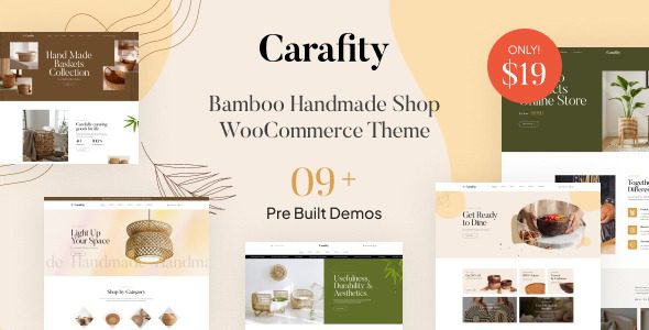 Carafity v1.3.0 Bamboo Handicraft Shop WooCommerce Theme Official Chinese Version Essential