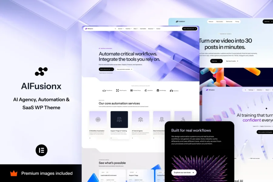 AI FusionX v6 终极科技与SaaS代理机构WordPress主题