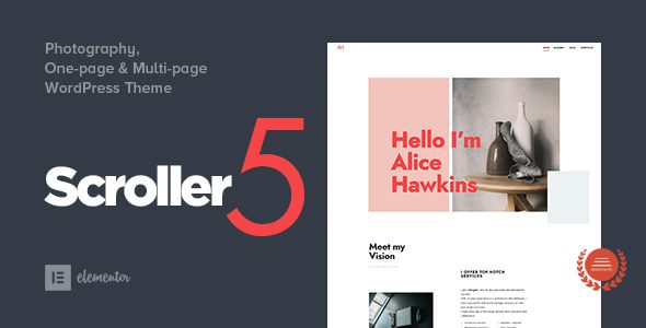 Scroller v5.2 摄影类单页/多页 WordPress 主题免费下载