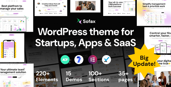 Sofax 1.0.5 独家评测：软件与创业WordPress主题必备指南