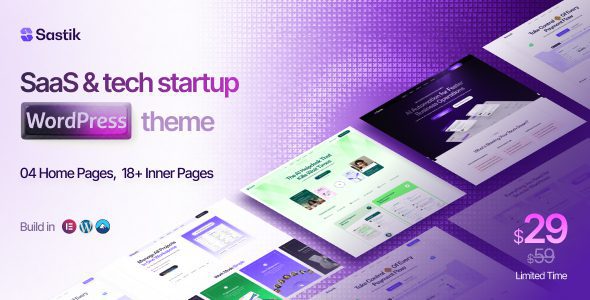 Sastik v1.0.0 Official Version – A WordPress Theme Designed for SaaS and Tech Startups