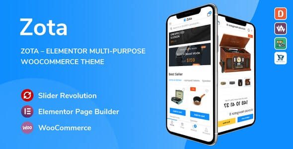 Zota v1.3.20 独家中文版 – Elementor 多用途 WooCommerce 主题