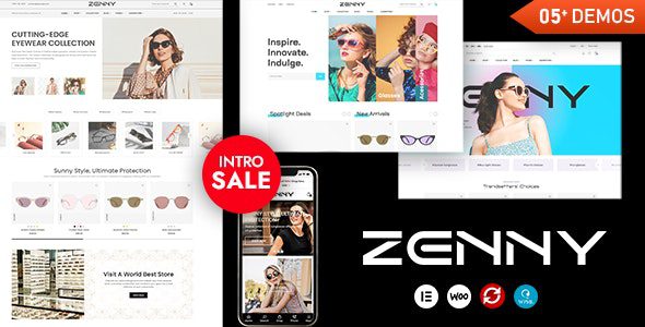Zenny v1.9.0 Official Version: Eyewear and Lenses Elementor WooCommerce WordPress Theme