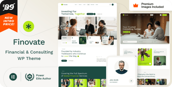 Finovate v33 Professional Financial Advisor WordPress Theme Official Chinese Version One-Click Website Builder