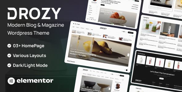 Drozy WordPress主题：现代博客与杂志网站的必备选择