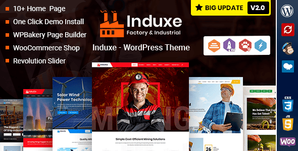 Induxe 2.6 工业与制造业 WordPress 主题：专业工厂建筑网站必备