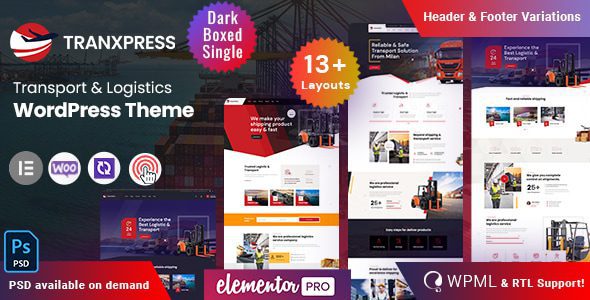 Tranxpress v7.0 Ultimate Logistics and Transportation WordPress Theme Chinese Version Download