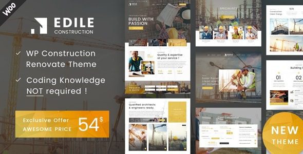 Edile v2.0 Essential WordPress Theme for the Construction Industry – Professional Project Showcase and Quote Form