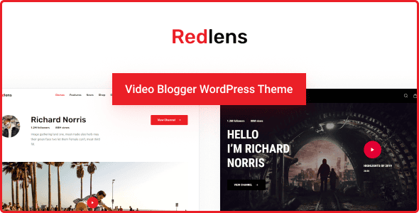 Redlens WordPress主题 – 视频博主与游戏主播必备的现代简约创作利器